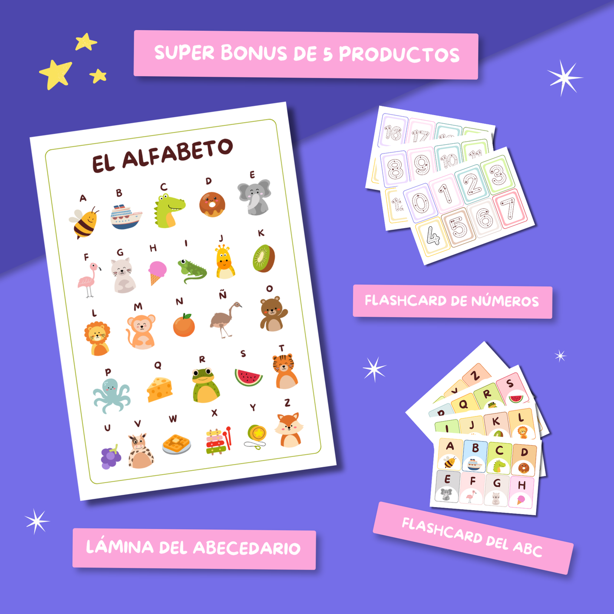 Super Kit Imprimible Preescolar (3 a 6 Años) | 4 Cuadernos Progresivos "Aprender Jugando" + 5 Bonus de Regalo (+200 Páginas)