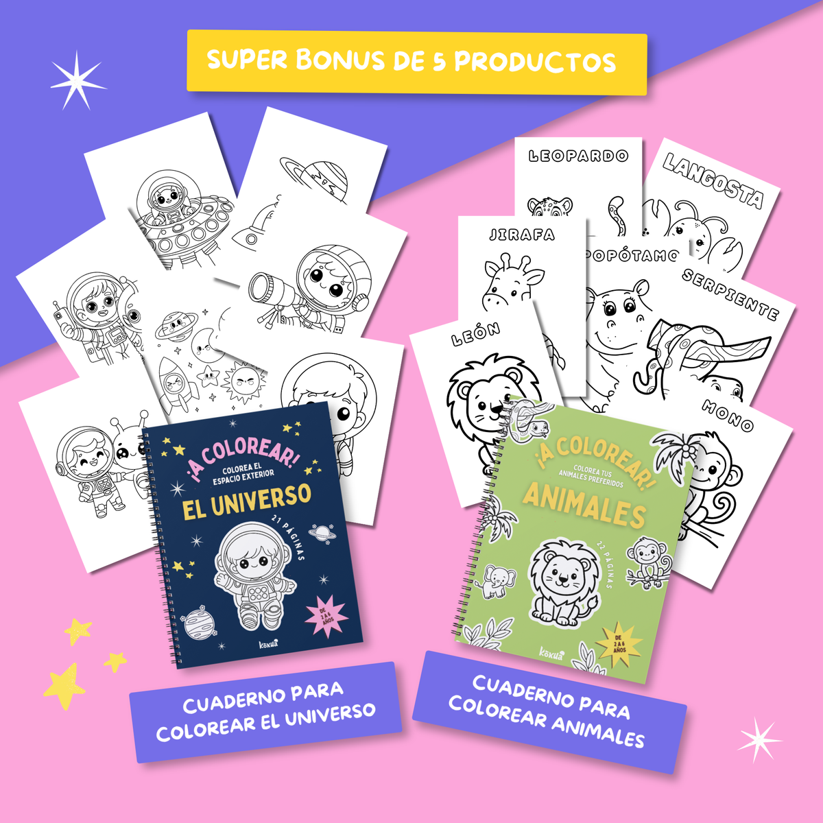 Super Kit Imprimible Preescolar (3 a 6 Años) | 4 Cuadernos Progresivos "Aprender Jugando" + 5 Bonus de Regalo (+200 Páginas)