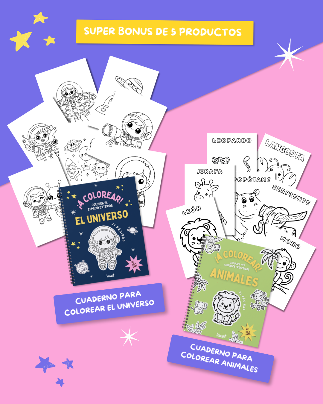 Super Kit Imprimible Preescolar (3 a 6 Años) | 4 Cuadernos Progresivos "Aprender Jugando" + 5 Bonus de Regalo (+200 Páginas)